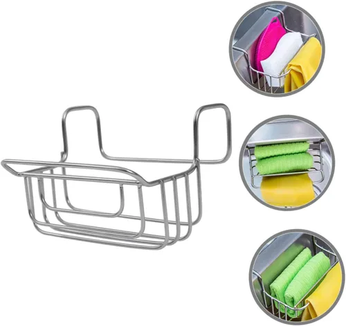 Miniatura 3 de SHOWERORO Escurridor de fregadero, cesta colgante, paño de cocina, colgador de paños de cocina, escurridor de platos, cesta de drenaje