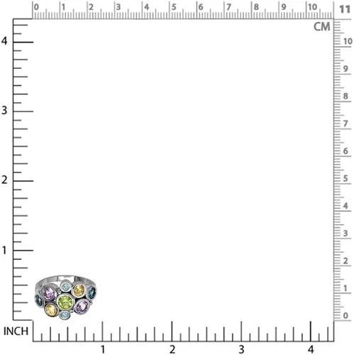 Miniatura 2 de Silvershake Juego de anillos de plata de ley 925 chapados en oro blanco con piedras preciosas para mujer