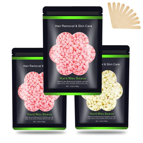 Miniatura 16 de Cuentas de cera para depilación de 10.5 oz (300 g), granos de cera dura para piel sensible brasileña, cara, bikini, cejas, piernas, sin dolor para 3