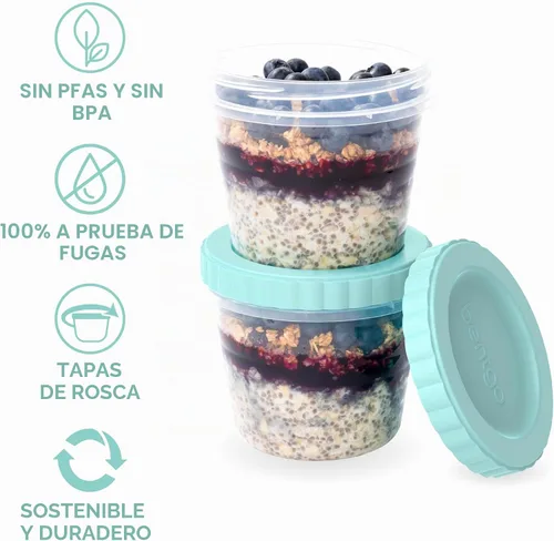 Miniatura 4 de Bentgo Prep - 20 piezas de 16 fl oz Recipientes de plástico para deli con tapas a prueba de fugas, almacenamiento de alimentos para preparación