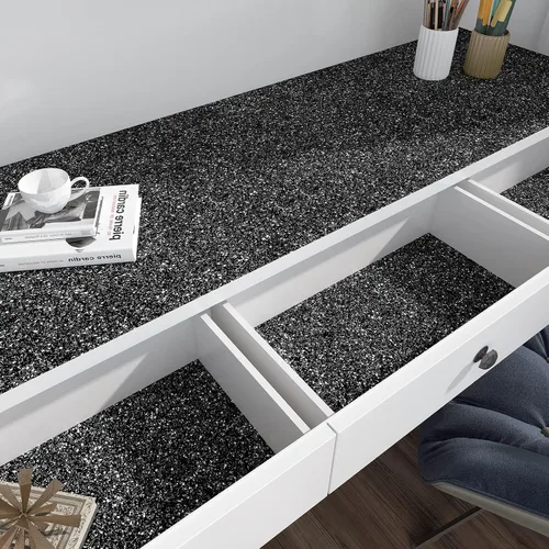 Miniatura 3 de Decotalk Papel tapiz con purpurina para despegar y pegar, papel de contacto con lentejuelas negras de 17.7 x 120 pulgadas, papel tapiz negro