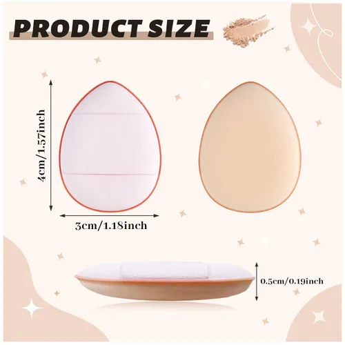 Miniatura 2 de WishLotus 6 esponjas de maquillaje en forma de gota para base de maquillaje reutilizables sueltas con estuche pequeño para mujeres y niñas y Negro