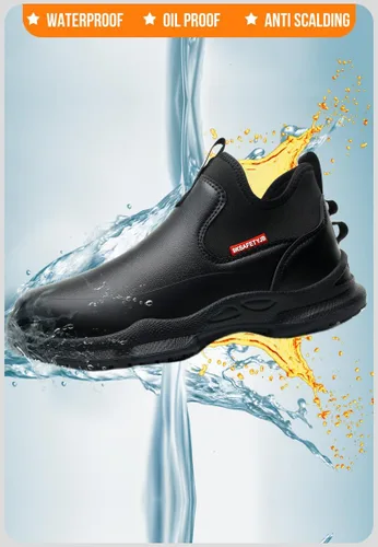 Miniatura 7 de Zapatos de chef para hombre, antideslizantes, a prueba de agua, botas de trabajo para hombre, zuecos cómodos, zapatos de enfermería para jardinero