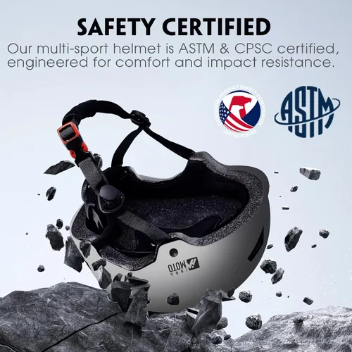 Miniatura 2 de Casco de patineta para adultos - Casco de seguridad certificado ajustable para patinaje, bicicleta, monopatín, ciclismo, patinaje, patinaje, cascos