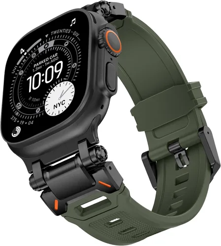 Miniatura 23 de KADES Correa deportiva resistente de TPU para Apple Watch Ultra 3/2/1 de 1.929 in, conectores metálicos para Apple Watch Series 11/10/SE3 de 1.81
