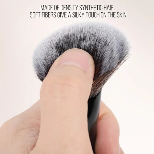 Miniatura 4 de KINGMAS Cepillo dúo para base y bronceador, cepillo de maquillaje de doble punta con ángulo y punta redonda para contorno, cerdas sintéticas