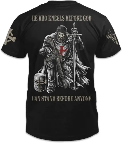 Miniatura 2 de Camiseta de homenaje patriótico con texto en inglés He Who Kneels Before God Camiseta de apoyo veterano del orgullo americano Ropa militar 100%