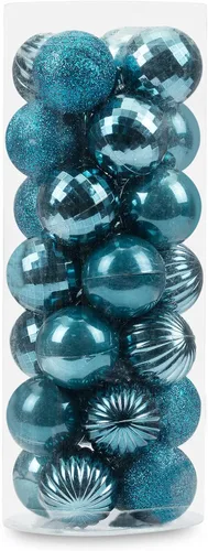 Miniatura 9 de Adornos de bola de Navidad de tamaño pequeño de 28 piezas irrompibles en 4 acabados clásicos para decoración del árbol de Navidad