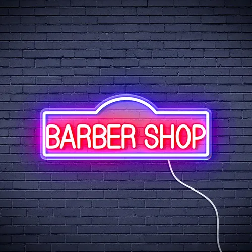 Miniatura 4 de ADVPRO Señal de neón LED de silicona flexible de Barber Shop - rojo y azul - st16s42-fnu0358-rb