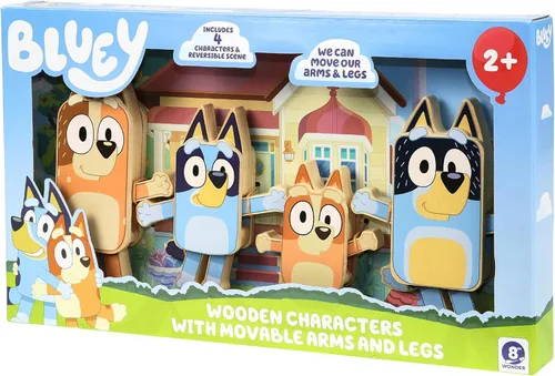 Miniatura 8 de Bluey Juego de Bolos de Madera – Juego de Bolos con 6 Pines de Bolos de Madera con Personajes, Juguete Duradero para Niños de 3+ Años, Juego