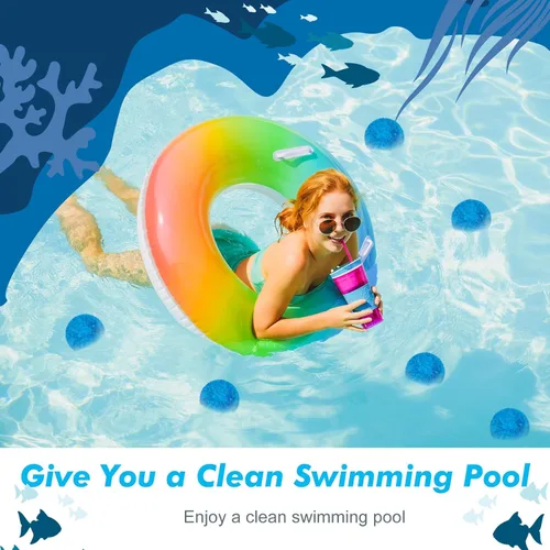 Miniatura 4 de Zubebe Filtro de piscina de 4.6 libras, medios de filtro de fibra para piscina, filtros de arena y centro de baño, bañeras, spas, acuarios, suciedad
