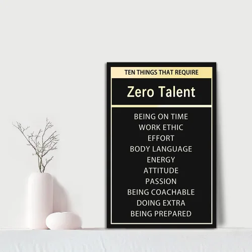 Miniatura 2 de Arte de pared inspirador – Póster de diez cosas que requieren cero talento, citas positivas, impresiones en lienzo motivacionales, decoración