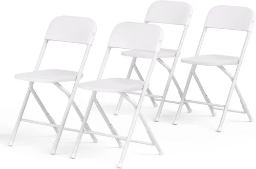 Miniatura 14 de Magshion Sillas plegables de plástico, paquete de 4 sillas de comedor plegables para bodas, fiestas, eventos, exteriores, interiores, silla ligera