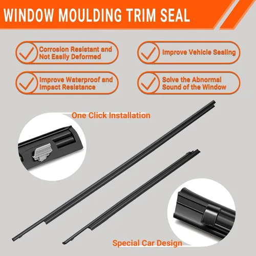 Miniatura 5 de Burlete de moldura de ventana compatible con Tundra 2007-2020 Double Cab reemplaza 68160-0C020 68210-0C020 68163-0C010 68164-0C010