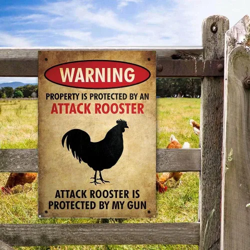 Miniatura 8 de Homega Letrero de metal con diseño de vaca de la casa de vacas, placa de metal de granja de ganado, advertencia de esta propiedad está protegida por