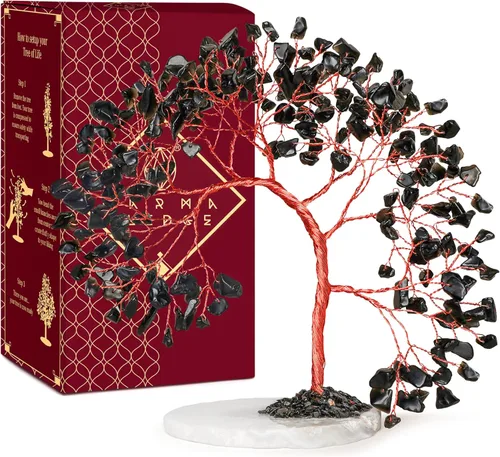 Miniatura 13 de Árbol de la vida de cristal de amatista curativos de chakras, árboles bonsái de Feng Shui para energía positiva, dinero, buena suerte, árbol