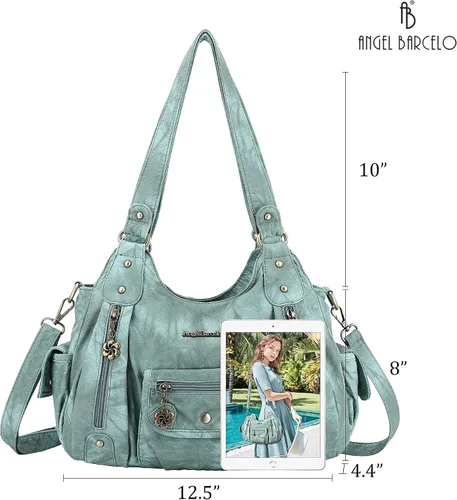 Miniatura 2 de Angel Barcelo Bolsos de cuero sintético para mujer, bolso de hombro, a la moda, bolsas para niñas