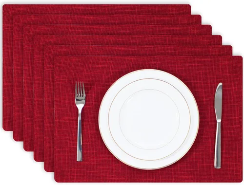 Miniatura 21 de Kevin Textile - Juego de 4 manteles individuales resistentes al calor, lavables, para fiestas, bufé, cenas, 13 x 19 pulgadas, color negro