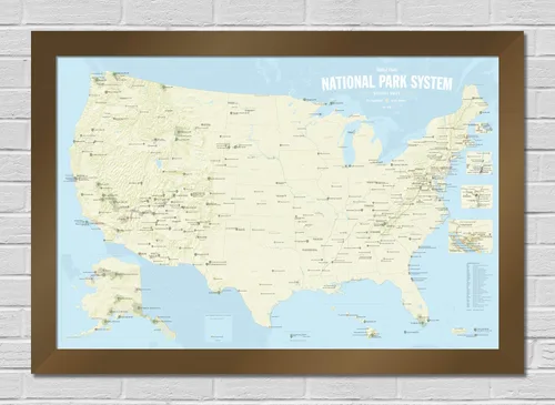 Miniatura 15 de Mapa de unidades del Sistema de Parques Nacionales de Estados Unidos 24x36 (Tierra Natural)