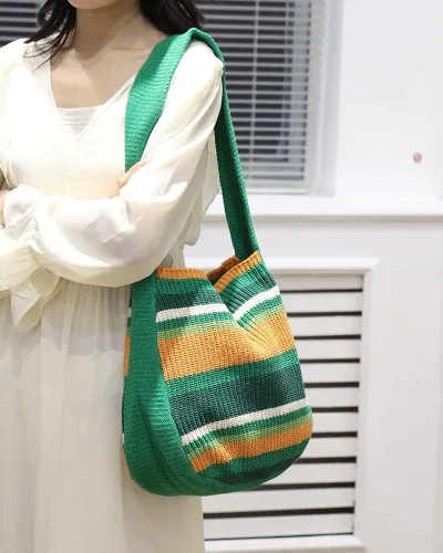 Miniatura 69 de ENBEI Bolsos de hombro para mujer Bolsos de ganchillo Bolso de punto grande Bolso de mano estético para la escuela lindo Bolsas de mano Bolsa