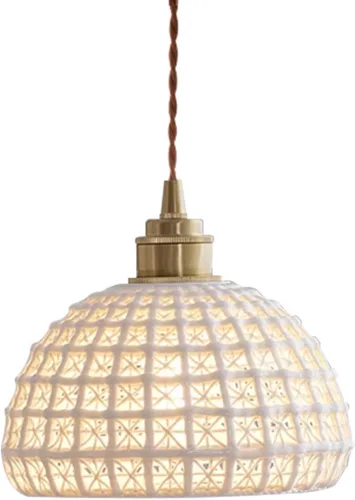 Miniatura 8 de Lámpara colgante de cerámica negra para isla de cocina, pantalla festoneada de cerámica, estilo granja, vintage, luces colgantes de techo