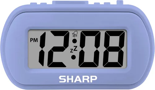 Miniatura 9 de Sharp Reloj despertador digital – Caja táctil con acabado de goma suave – Funciona con pilas – Retroiluminación azul bajo demanda – Alarma