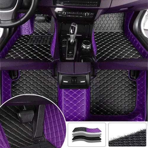Miniatura 16 de Personaliza las alfombrillas de cuero de protección para todo tipo de clima para automóviles, SUV y camiones según el modelo automotriz (beige)