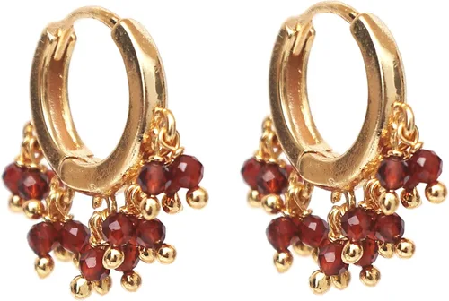Miniatura 2 de Gempires Aretes de Cuentas de Piedras Preciosas Naturales de Cristal Ligeros Elegantes Hechos a Mano Joyería Hipoalergénica Chapada en Oro Diseño