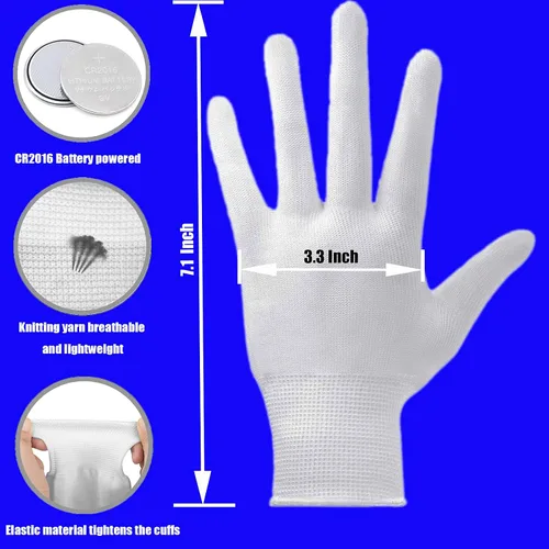 Miniatura 8 de LED Gloves For Kids Or Adults, Knuckles Costume Light Up Gloves, Cool Teen Boy Gifts, Christmas Party Gloves