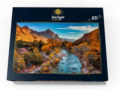 Miniatura 4 de MyPuzzle View of Watchman Mountain and The Virgin River in Sion National Park en el suroeste de los Estados Unidos, cerca de Springdale, Utah
