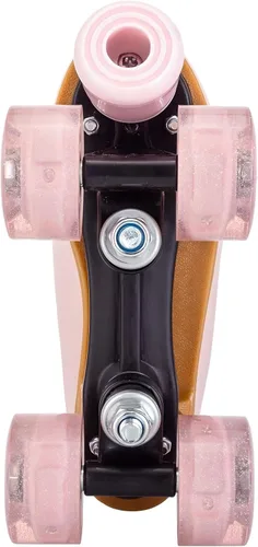 Miniatura 9 de jessie Patines de ruedas para niñas y mujeres, patines de piel sintética iluminados para niños, lindos patines ajustables de cuatro ruedas