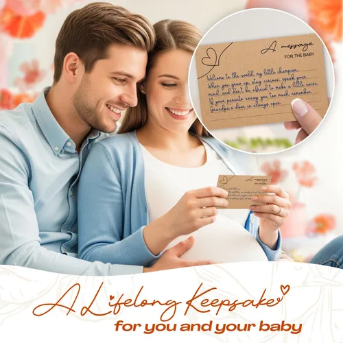Miniatura 6 de Tarjetas de consejos para baby shower para padres – 50 tarjetas de deseos de doble cara con caja – Deseos para decoración de baby shower, diversión