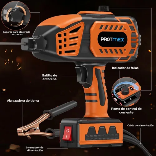 Miniatura 7 de Soldador portátil de mano, máquina de soldadura portátil de 110 V, inversor IGBT con 5 corrientes ajustables, pistola soldadora ARC se adapta a