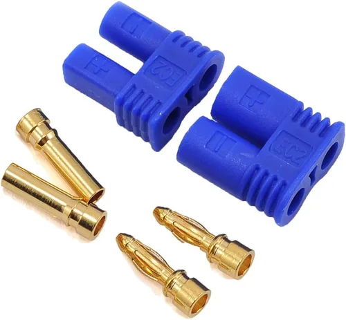 Miniatura 3 de 10Sets EC2 Conector de batería Adaptador RC chapado en oro 2.0MM 2MM Banana Plug Bullet Conector para RC Lipo Batería