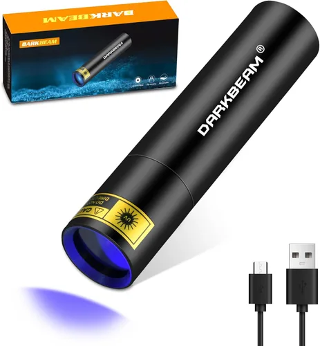 Miniatura 8 de DARKBEAM Linterna UV de 365 nm, Lámpara de Wood recargable por USB, portátil, luz negra, LED, luz ultravioleta, mini, detector para orina
