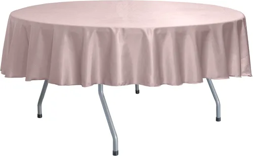 Miniatura 2 de Ultimate Textile Mantel redondo reversible Shantung Satin Majestic de 84 pulgadas, color rosa hielo