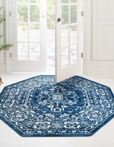 Miniatura 13 de Unique Loom Boston Collection - Alfombra de área con medallón (3 pies 3 pulgadas, redonda, blanco/gris)