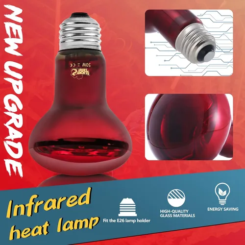 Miniatura 2 de LUCKY HERP Lámpara de Calor Infrarroja 50W Paquete de 2, Bombillas de Luz de Punto de Sol para Reptiles y Anfibios, Bombillas de Lámpara de Calor