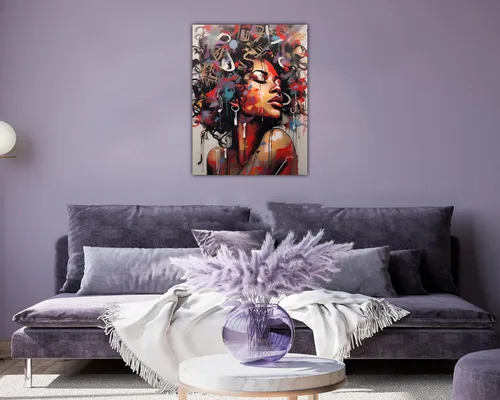 Miniatura 28 de Arte de pared afroamericano, decoración de rey y reina bailarín negro para sala de estar, arte de pareja de amor negro para dormitorio, lienzo