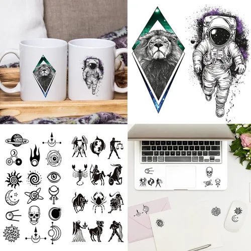 Miniatura 6 de Hotoyannia 102 hojas de tatuajes temporales pequeños de Halloween, tatuajes falsos que se ven reales y duran mucho, incluyen tatuajes de lobo