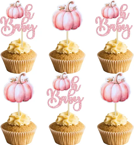 Miniatura 9 de 24 adornos de calabaza para cupcakes con purpurina para otoño, hojas, flores, calabaza, cupcakes, decoración de pasteles para Halloween, decoración