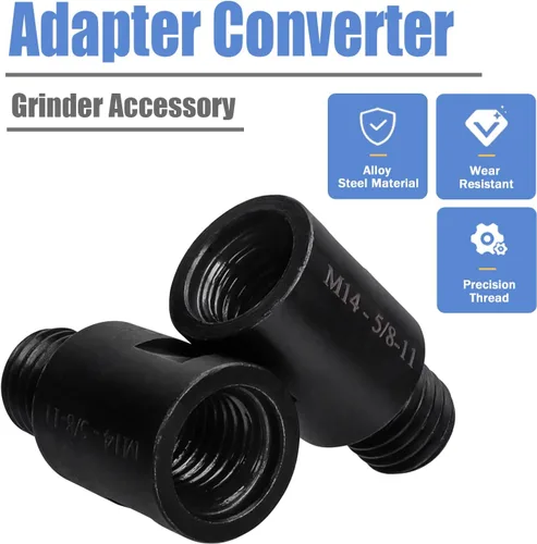 Miniatura 2 de Mesee 2 adaptadores de fijación para amoladora angular M14 hembra a 5/8 "-11 macho adaptador de rosca herramienta de conversión M14 adaptador