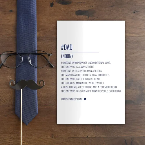 Miniatura 7 de Qiliji Tarjeta para el día del padre con definición de papá - Feliz, primero, divertida para papá, padrastro, marido