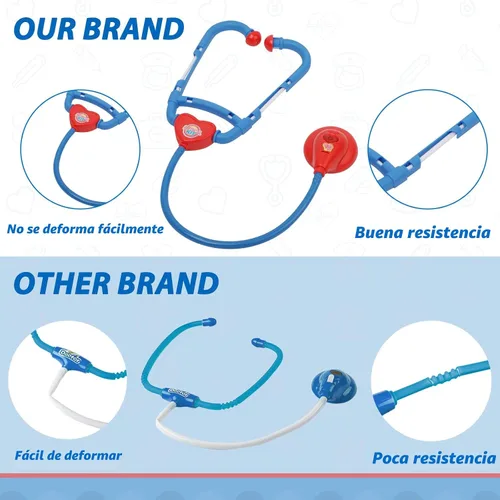 Miniatura 2 de Liberry - Kit de médico para niños pequeños de 3, 4 y 5 años, juego de médico con carrito, disfraz y estetoscopio, juego de rol, juguetes médicos