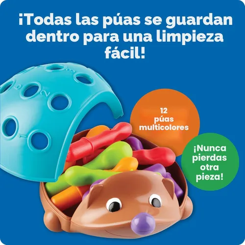 Miniatura 5 de Learning Resources Spike The Fine Motor Hedgehog - Juguetes Montessori para niños pequeños, forma de apilamiento, regalos para niños y niñas
