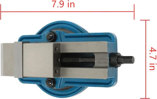 Miniatura 3 de waltyotur Tornillo de molino de precisión de 2 pulgadas con elevación antimandíbula con base giratoria, tornillo de fresado CNC de bloqueo