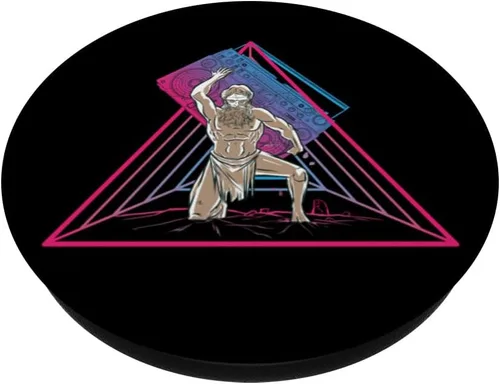 Miniatura 2 de Ghettoblaster God Aesthetic Geometry Synthwave Vaporwave PopSockets Adhesive PopGrip