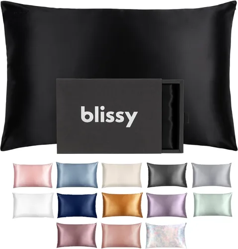 Miniatura 16 de Funda de almohada 100% de seda de morera pura de Blissy, fibras de alta calidad 6A con densidad de 22 momme, para el cuidado del cabello y la piel