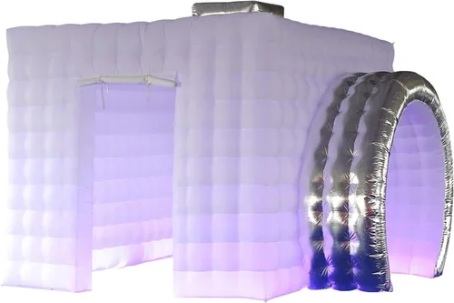 Miniatura 10 de SAYOK Cabina de fotos inflable con luces, tienda de campaña portátil en forma de cámara con forma de cubo con soplador, 11.5 x 9.2 x 8.2 pies