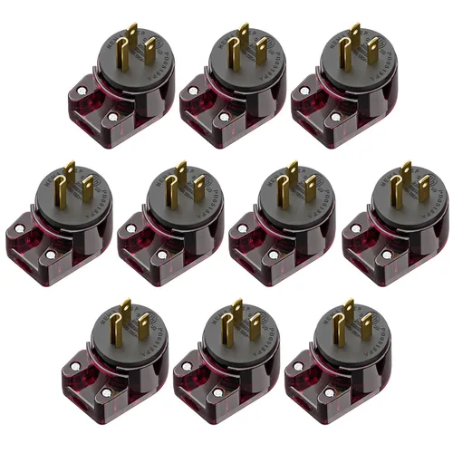 Miniatura 16 de Nema 5-15P Enchufe de ángulo recto de 90 grados, enchufe Plugrand 15A 125V en ángulo, enchufes de CA de 3 clavijas DIY de 3 clavijas, enchufes de CA